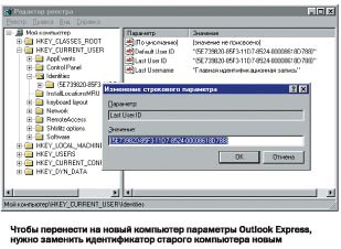 Перенос параметров Outlook и Outlook Express