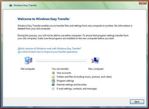 Windows Easy Transfer