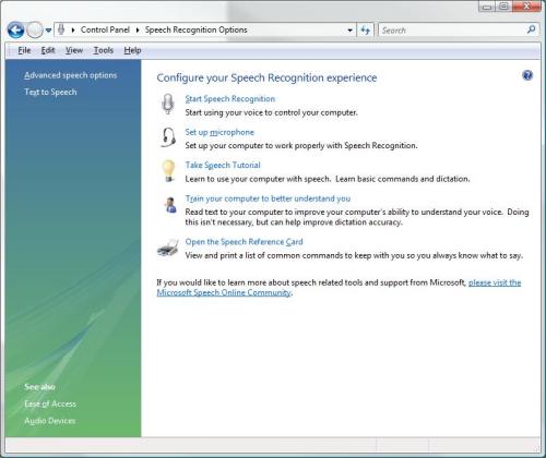 Распознавание речи в Windows Vista