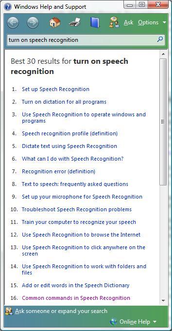 Распознавание речи в Windows Vista