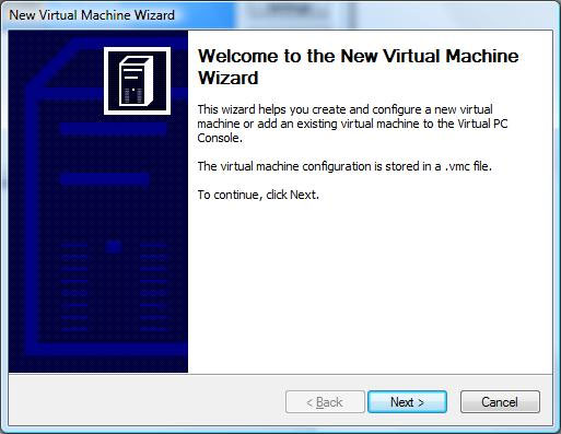 Virtual PC 2007 &ndash; Новая виртуальная машина