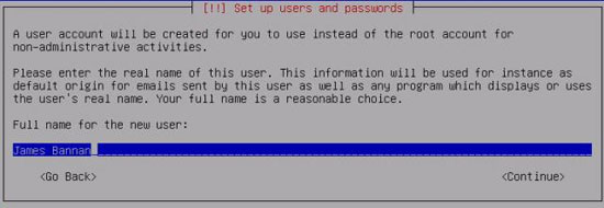Установка Ubuntu &ndash; Имя пользователя