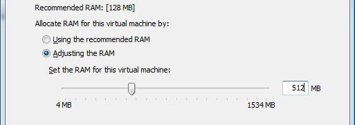Virtual PC 2007 &ndash; Устанавливаем объём оперативной памяти