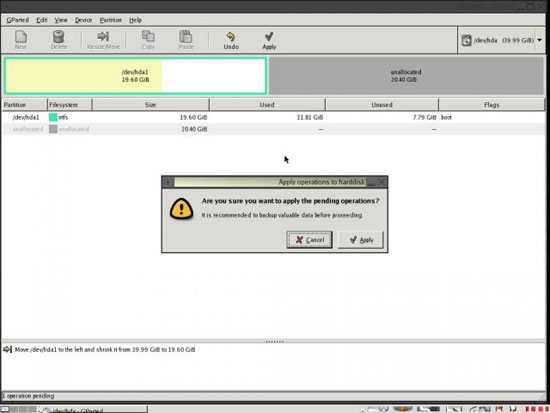 GParted - GNOME Partition Editor