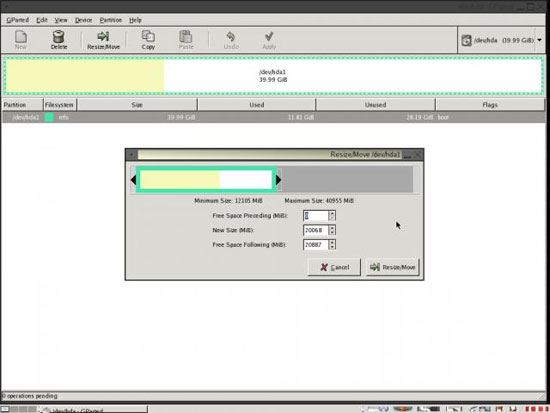 GParted - GNOME Partition Editor
