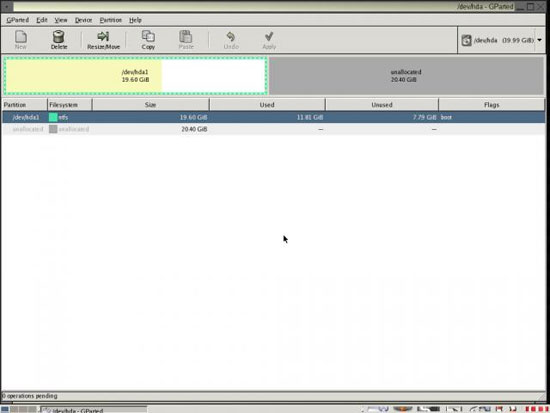 GParted - GNOME Partition Editor