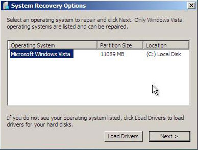 Выбор Windows Vista