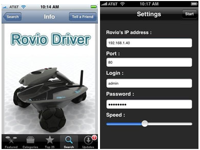 Приложение iPhone позволяет управлять роботом Rovio