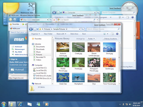 Скриншот рабочего стола Windows 7 – захватывающее первое появление новой ОС на публике