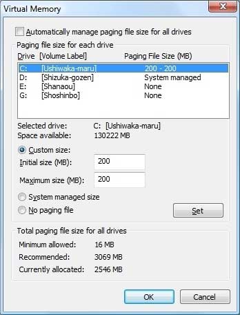 Переместите большую часть своих страничных файлов на второй диск