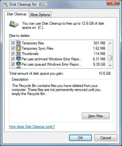 Windows Vista SP1 "съела" у пользователя 10Гб места на жестком диске