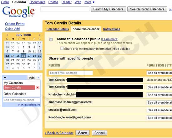 Календарь Google раскрывает реальные имена людей с аккаунтами Gmail
