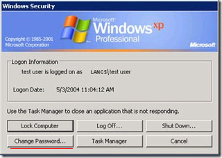 Изменение пароля Windows XP