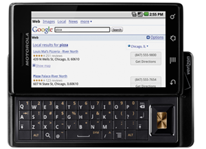 Первый смартфон Motorola Droid на Google Android 2.0