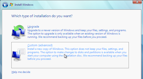 Установка Windows 7 