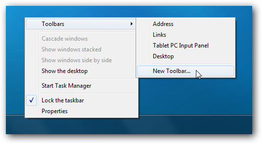 Панель быстрого запуска на панели задач в Windows 7