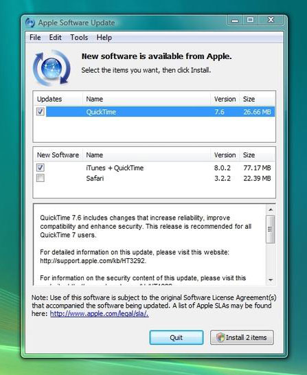 Windows 7 убъет Apple QuickTime?