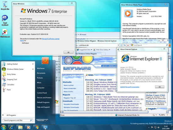 скриншоты Windows 7 build 7032