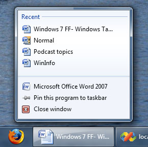 Панель задач Windows 7