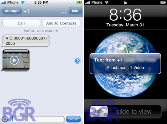 iPhone 3.0 получает поддержку видео MMS