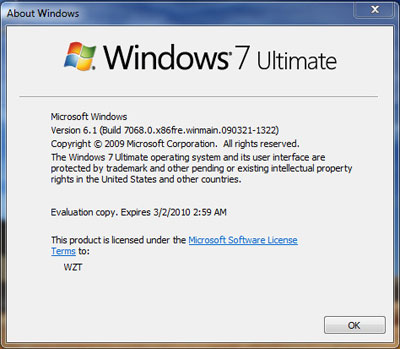 Windows 7 build 7068