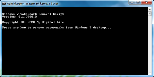 Удаляем отметку "Windows 7 Evaluation copy.Build 7100" из Windows 7 RC