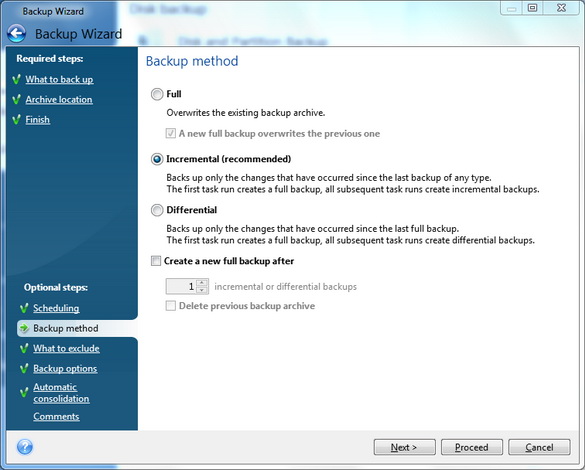 Резервирование и восстановление данных Windows 7
