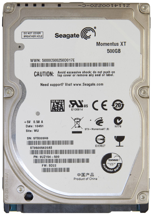 Seagate Momentus XT: ST35005620AS, 500GB