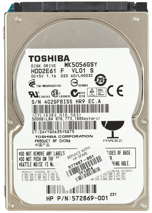 Toshiba MKxx56GSY: MK5056GSY, 500GB