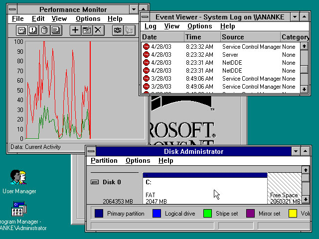 1993: Windows NT 3.1