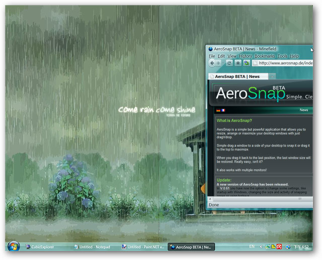 AeroSnap в Windows Vista и XP