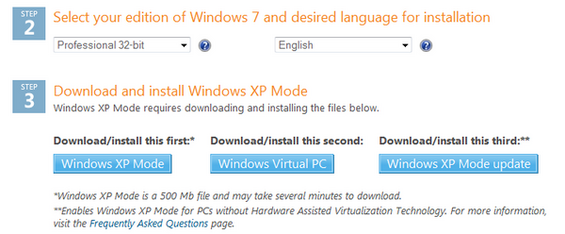 Установка Windows XP Mode на Windows 7 Basic и Premium