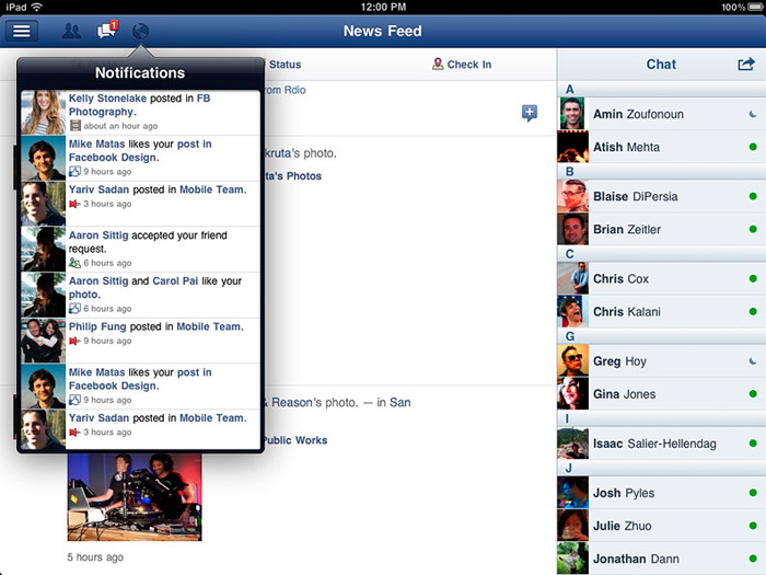 Facebook выпустила приложение для iPad