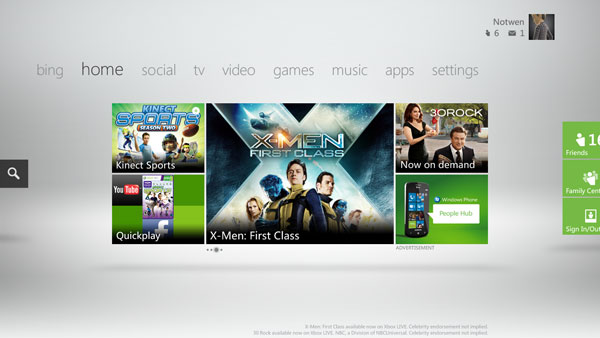 Интерфейс Xbox 360 в стиле Metro выйдет 6 декабря
