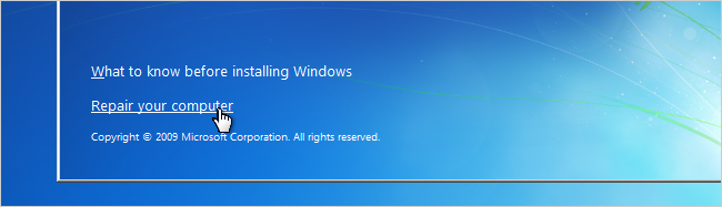 Сброс пароля в Windows 7