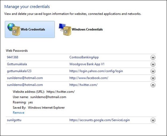 Windows 8 получит систему управления паролями