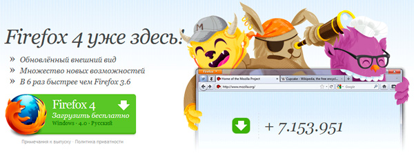 Обновленный Firefox 4 в шесть раз быстрее версии 3.6