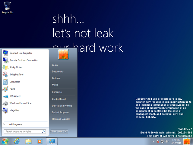 Windows 8 Build 7850 