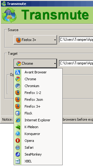 Transmute: Синхронизация закладок между браузерами