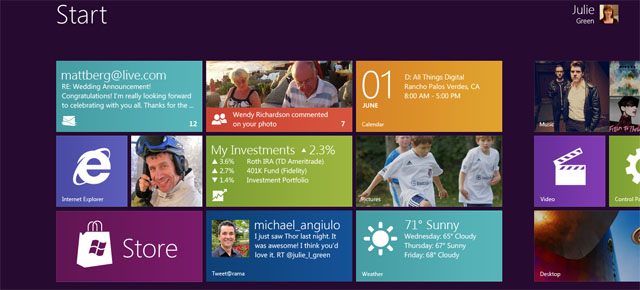 Microsoft показала новый интерфейс Windows 8