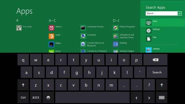 Windows 8: экранная клавиатура