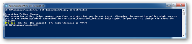 Windows 7: Как разрешить выполнение скриптов PowerShell