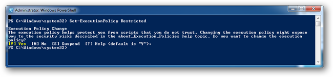 Windows 7: Как разрешить выполнение скриптов PowerShell