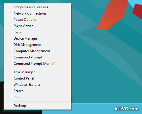 Добавление ссылок в меню быстрого доступа Windows 8
