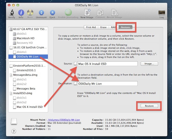 Загрузочный USB с установщиком OS X 10.8 Mountain Lion