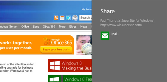 Windows 8: Панель Charms