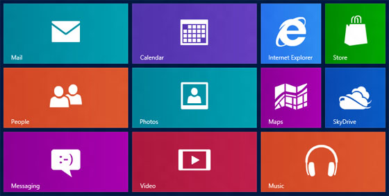 Панели в Windows 8