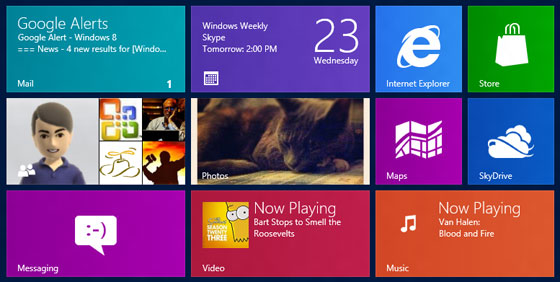 Панели в Windows 8