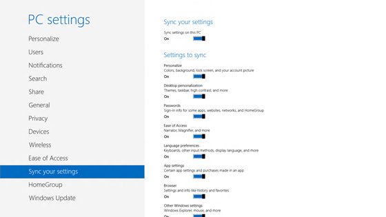 Синхронизация настроек и файлов Windows 8