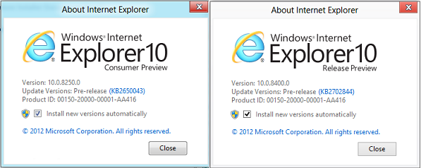Internet Explorer 10 из Release Preview